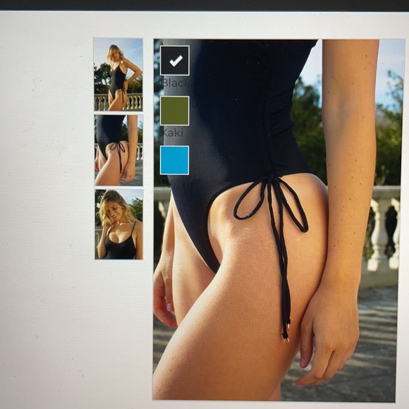 Aulala black thing one piece swimsuit - Picture 2 of 8